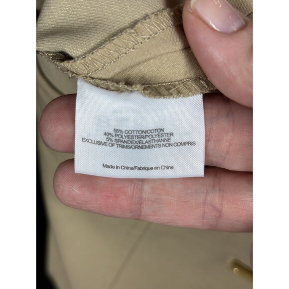 Tory Burch Callie Khaki Pants Tan Camel Size 8 Skinny Stretch Flat Front Pull On - Picture 6 of 12